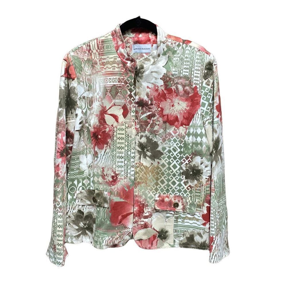 Alfred Dunner Multi Color Full Zip Jacket Size 14